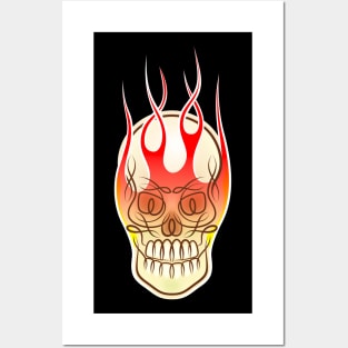 Tribal Celtic Flaming Skull Posters and Art